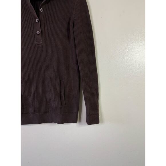 LAUREN Ralph Lauren sweater Brown Size Medium 3/4 Button Long Sleeve - Picture 15 of 15